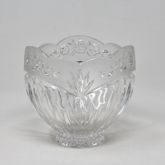 Vase, Oneida, Southern Garden Frosted, Crystal, Germany, 5", Vintage