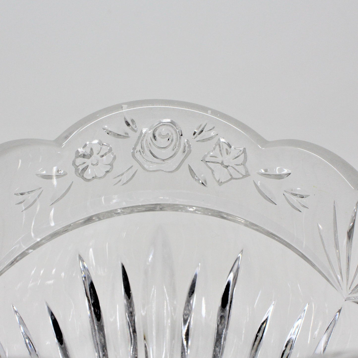 Vase, Oneida, Southern Garden Frosted, Crystal, Germany, 5", Vintage