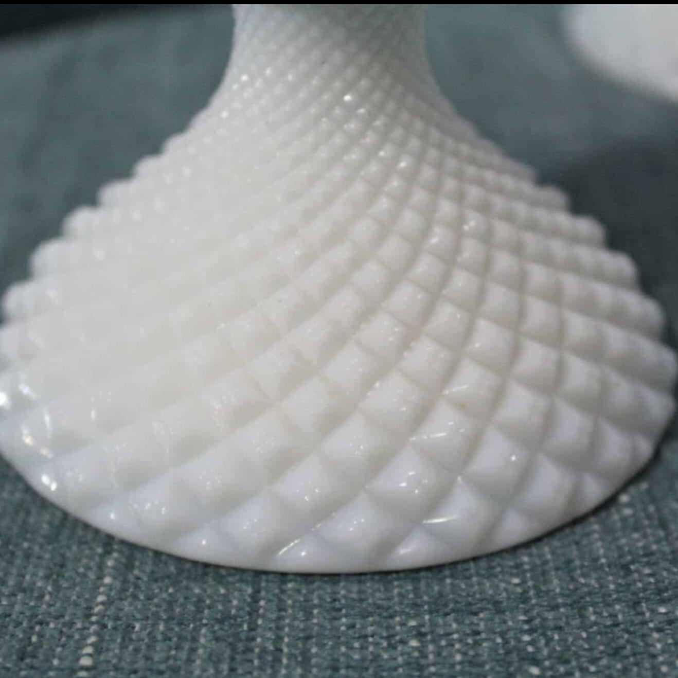 Candle Holders, Westmoreland, English Hobnail, Milk Glass, Vintage Set of 2