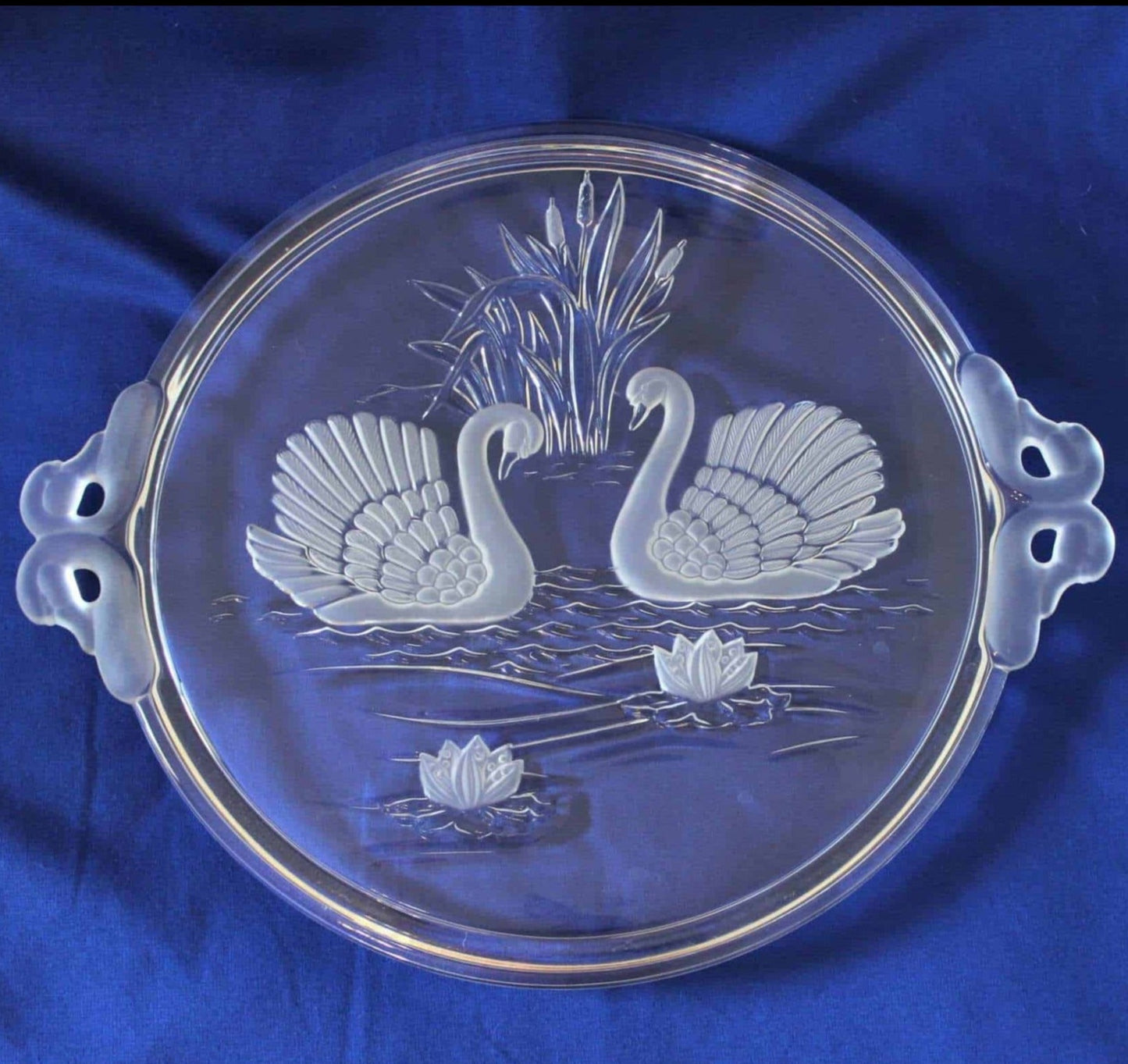 Cake Plate / Serving Tray, Mikasa. Swan, Frosted Glass, Vintage, SOLD