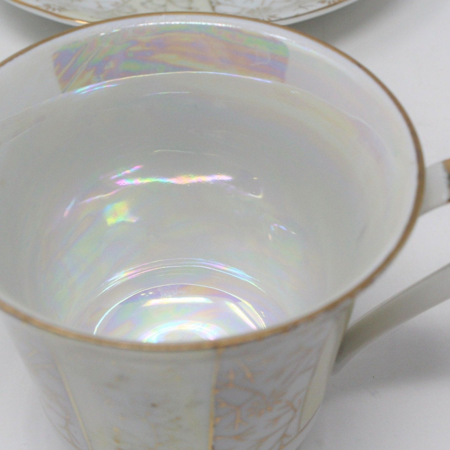 Teacup and Saucer, Napcoware, Iridescent, Yellow, Vintage