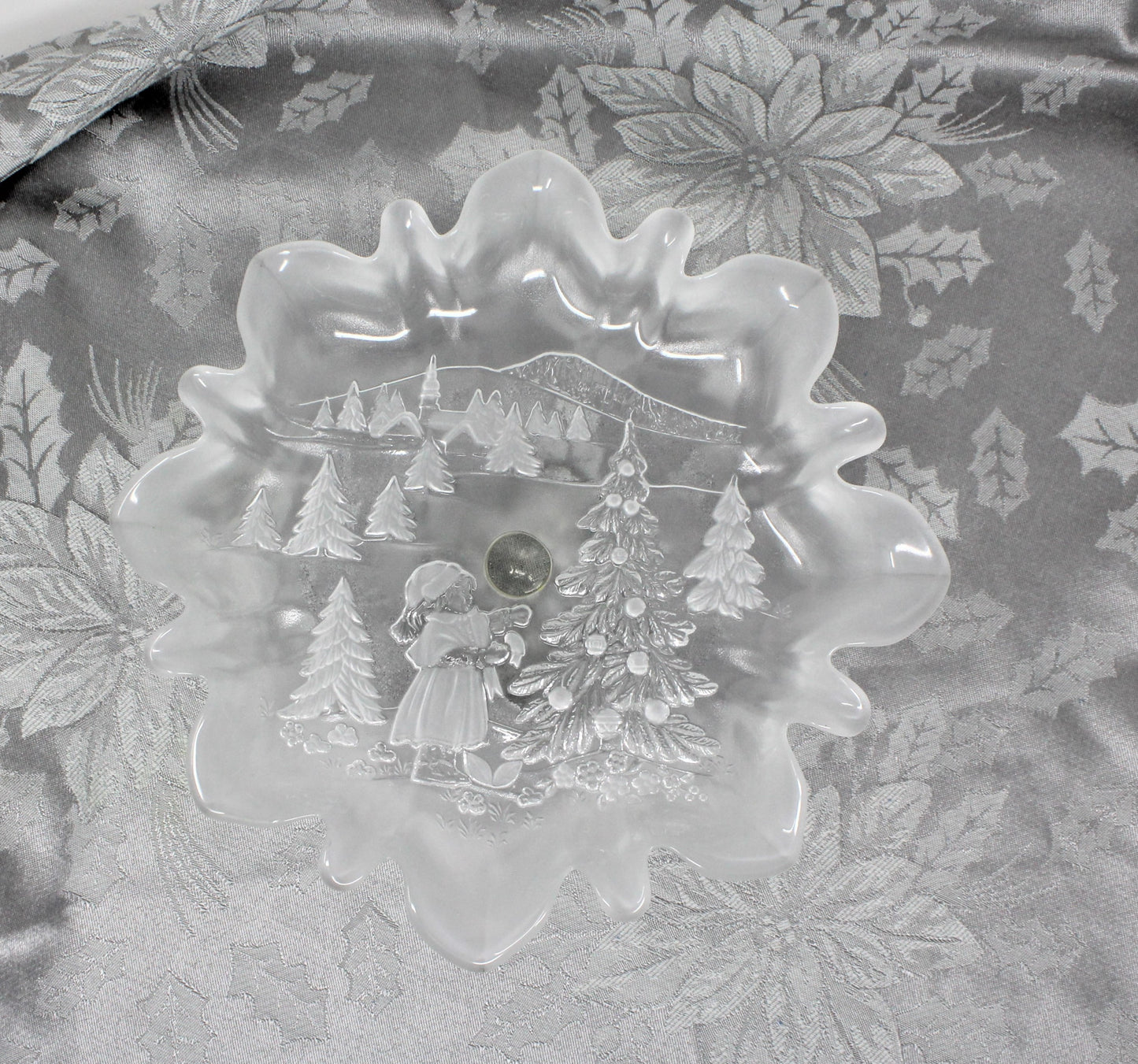 Compote, Mikasa, Christmas Story, Footed Glass, Germany, Vintage