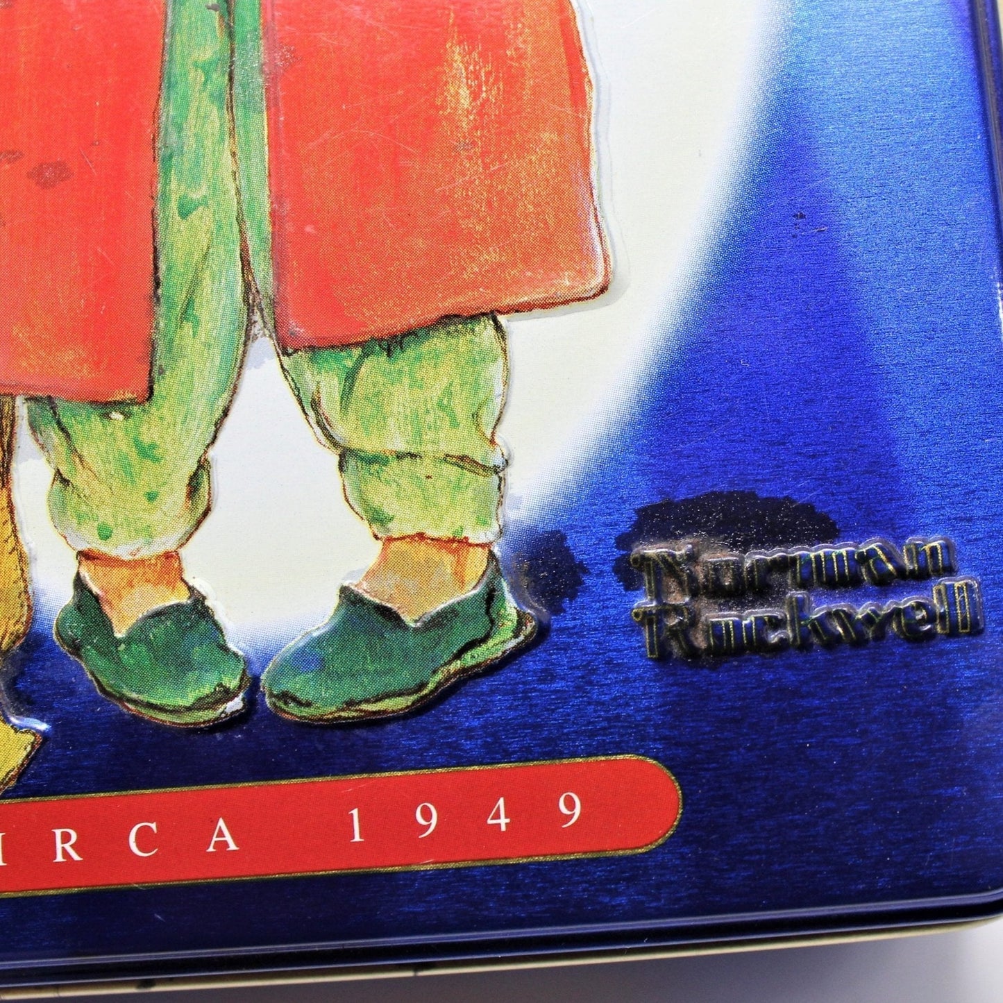 Tins, Gift Tin / Cookie Tin, Norman Rockwell, Christmas Morning, Snickers Advertising