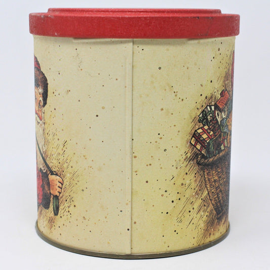 Tins, Gift Tin / Cookie Tin, Santa with Toy Basket, Potpourri Press, Vintage