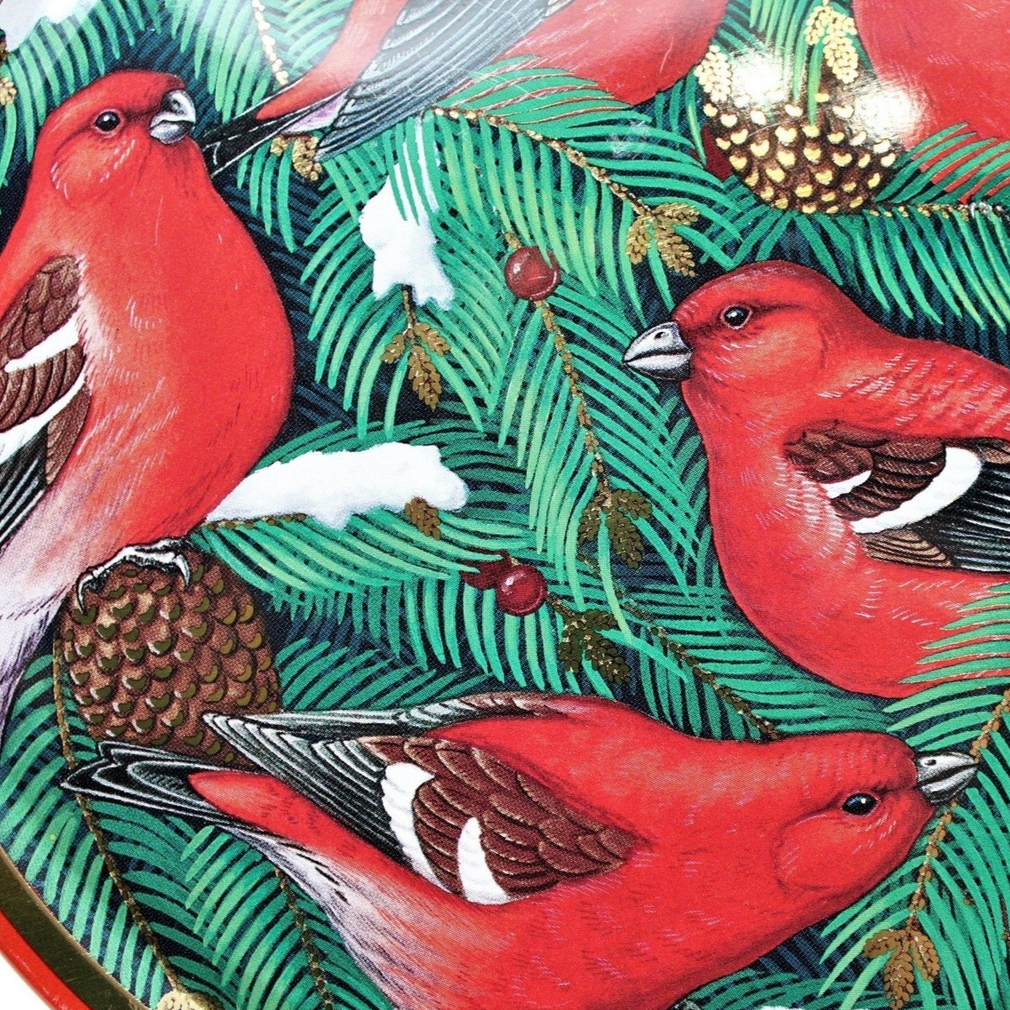 Tins, Gift Tin / Cookie Tin, Christmas Scarlet Tanagers, Red Birds, Vintage