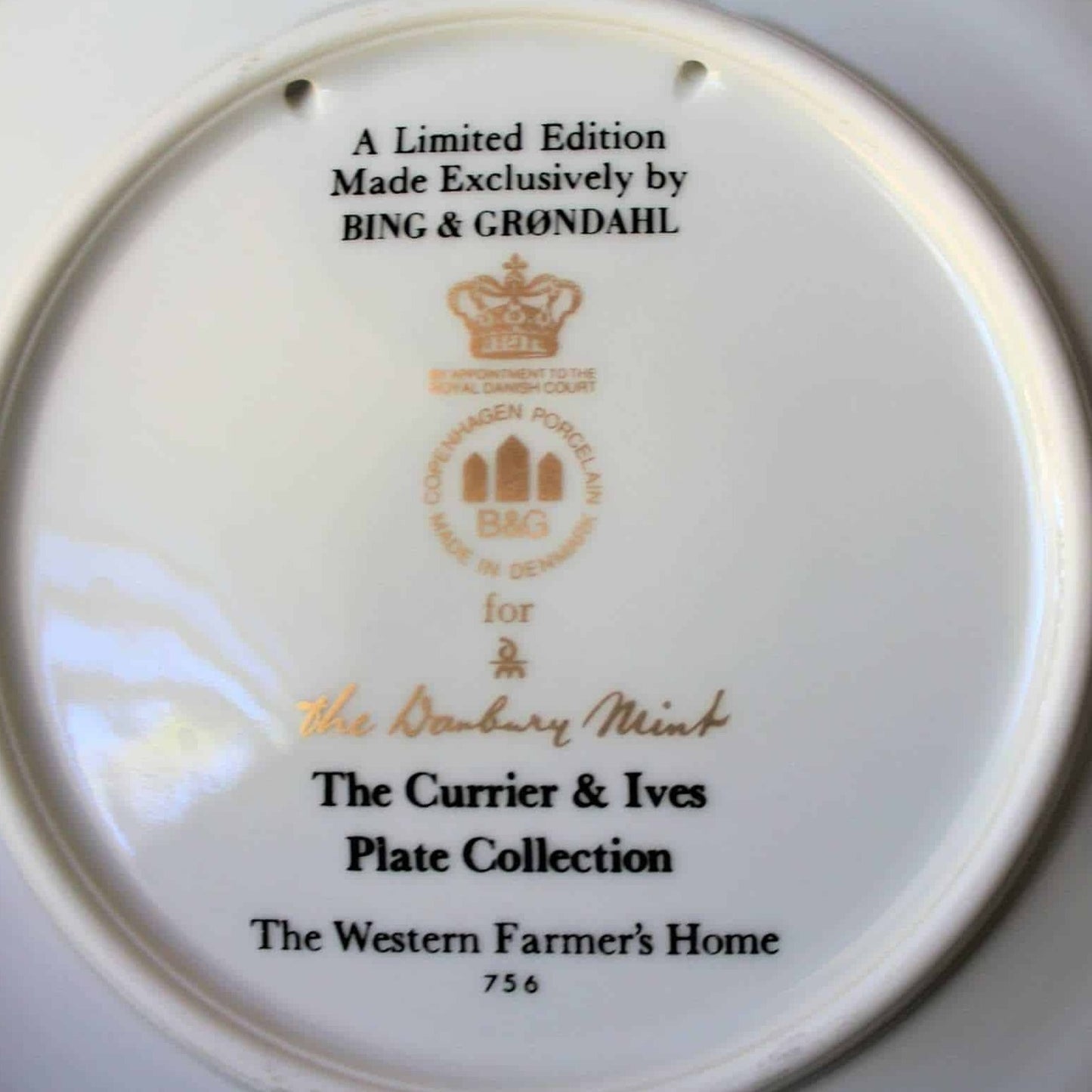 Decorative Plate, Bing & Grondahl, Currier & Ives, The Western Farmer's Home, Vintage