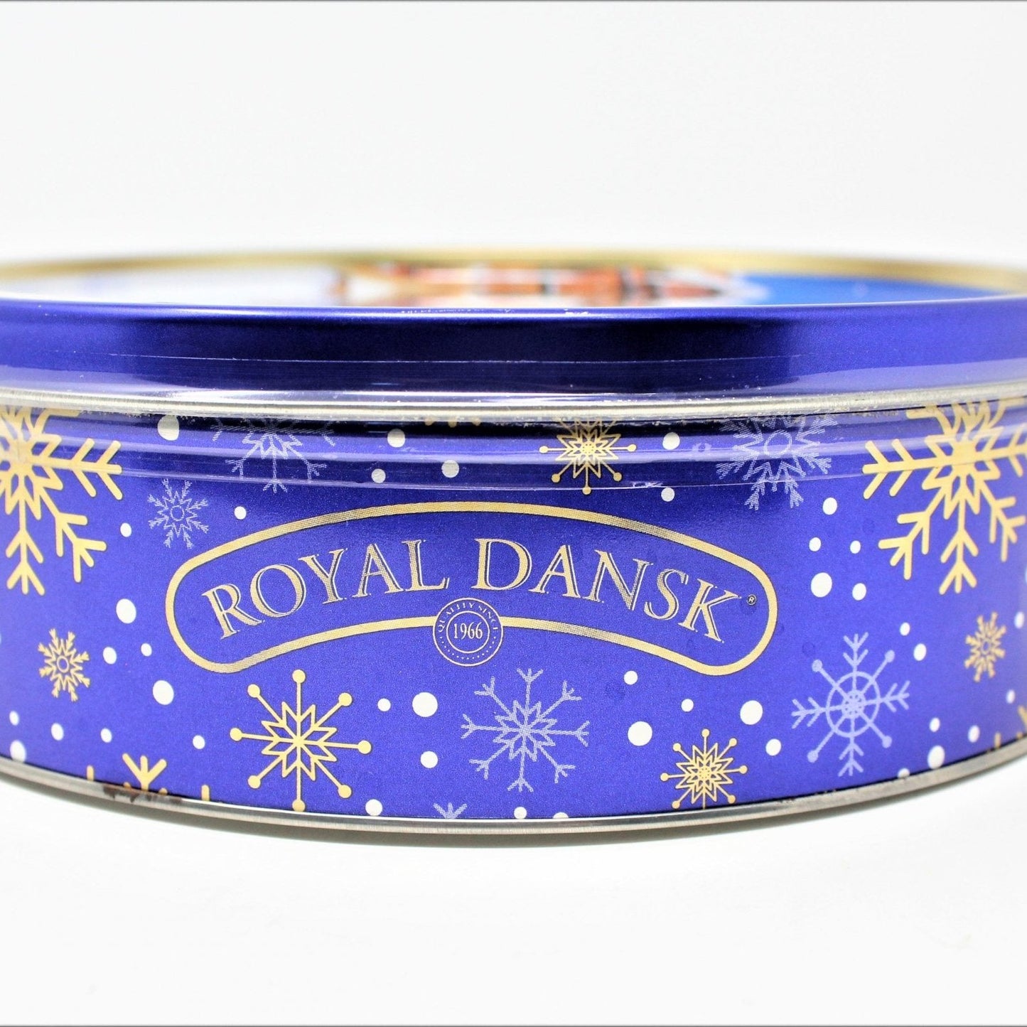 Tins, Gift Tin / Cookie Tin, Christmas Carolers, Cobalt Blue, Royal Dansk