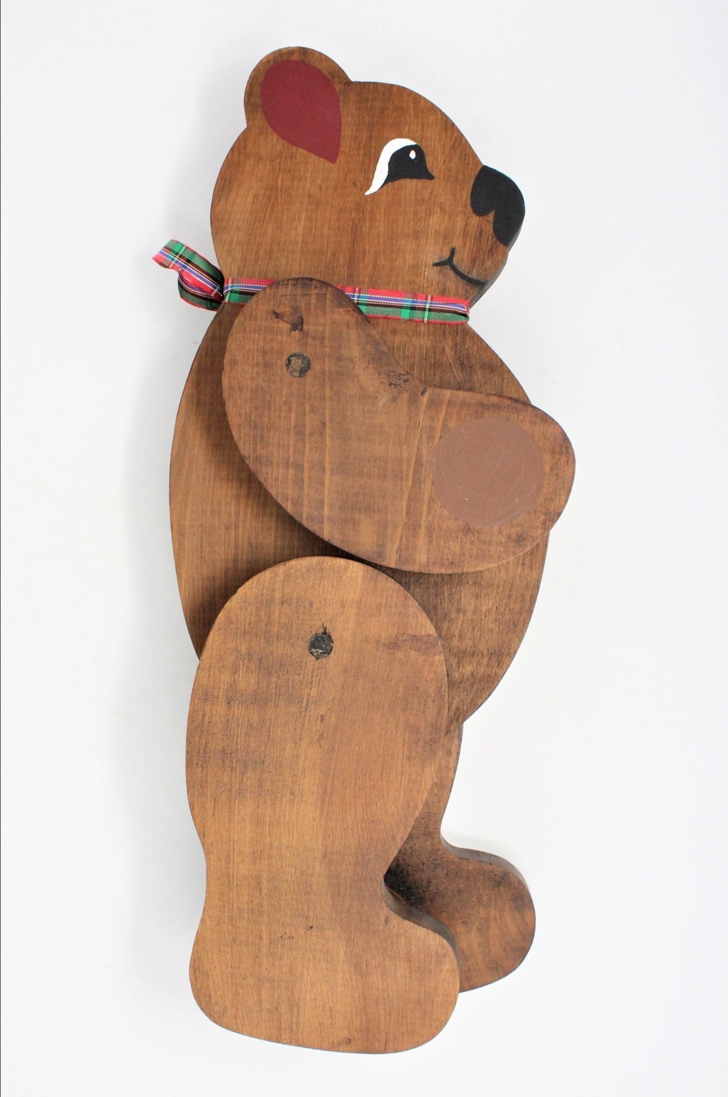 Teddy Bear, Wooden Toy, Hand Made Wood, Movable / Posable, Vintage