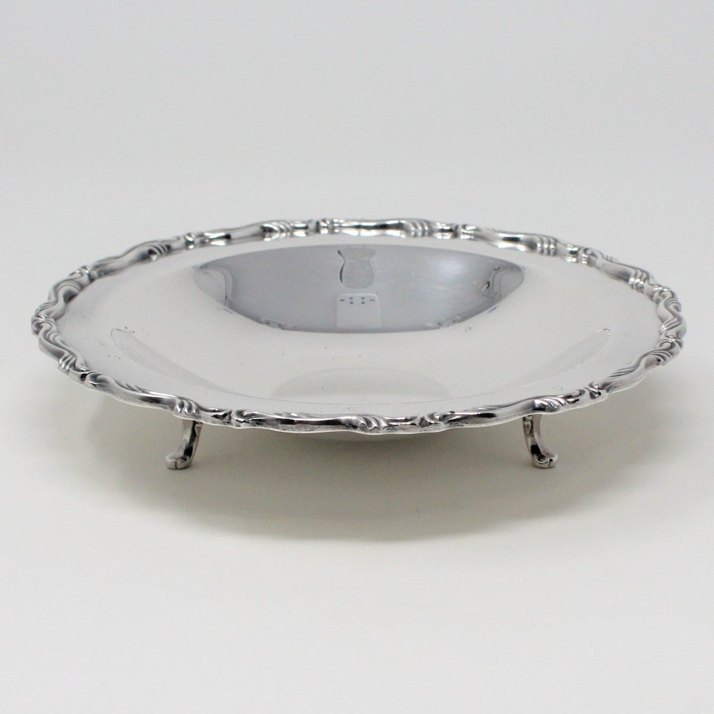 Bon Bon / Candy Dish, Wm A. Rogers / Oneida Silverplate, Georgian Scroll, 3-Toed, Vintage
