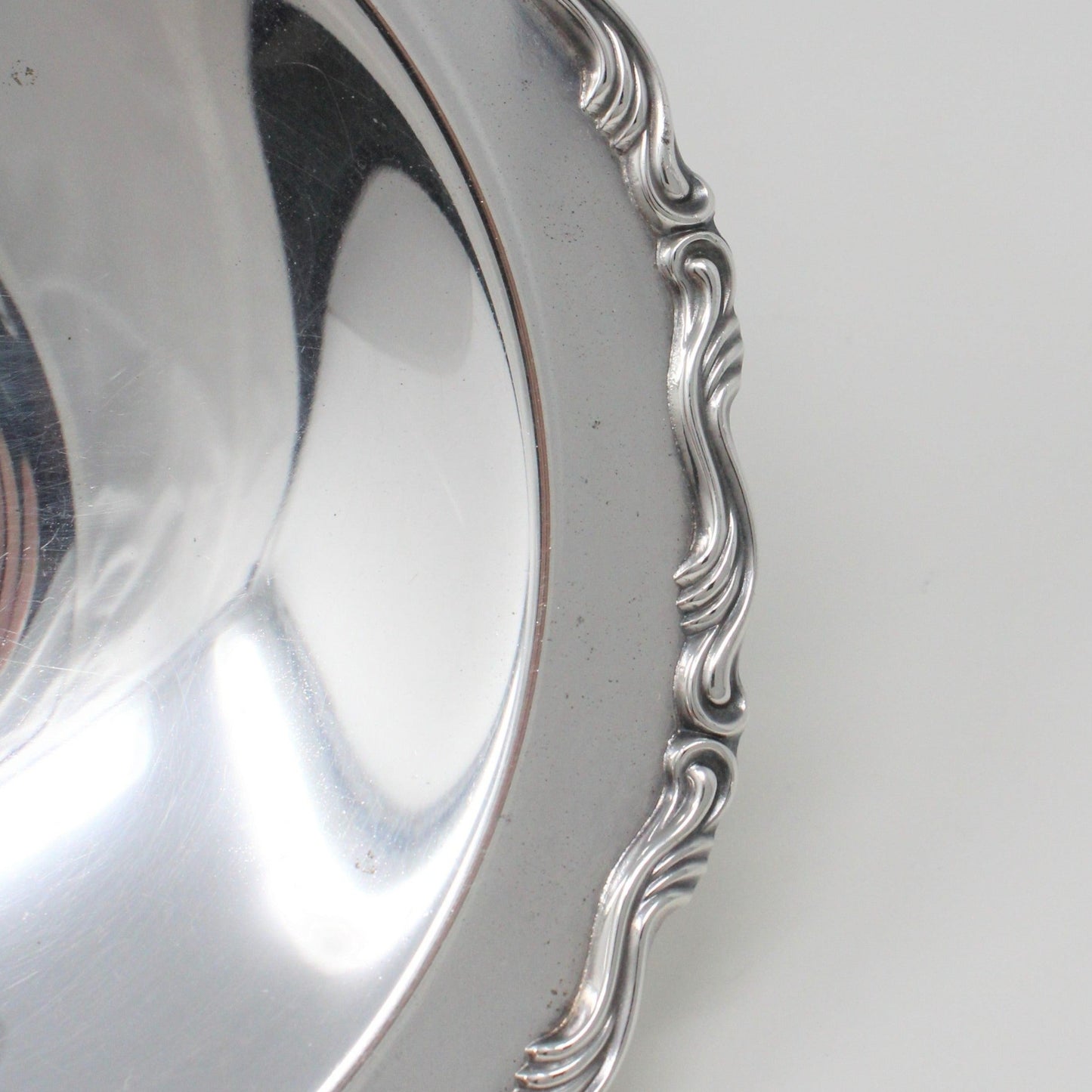 Bon Bon / Candy Dish, Wm A. Rogers / Oneida Silverplate, Georgian Scroll, 3-Toed, Vintage