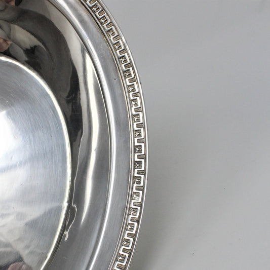 Bowl, Silverplate Hotelware, Greek Key Pattern, Orrington Hotel, Silver Soldered, Antique