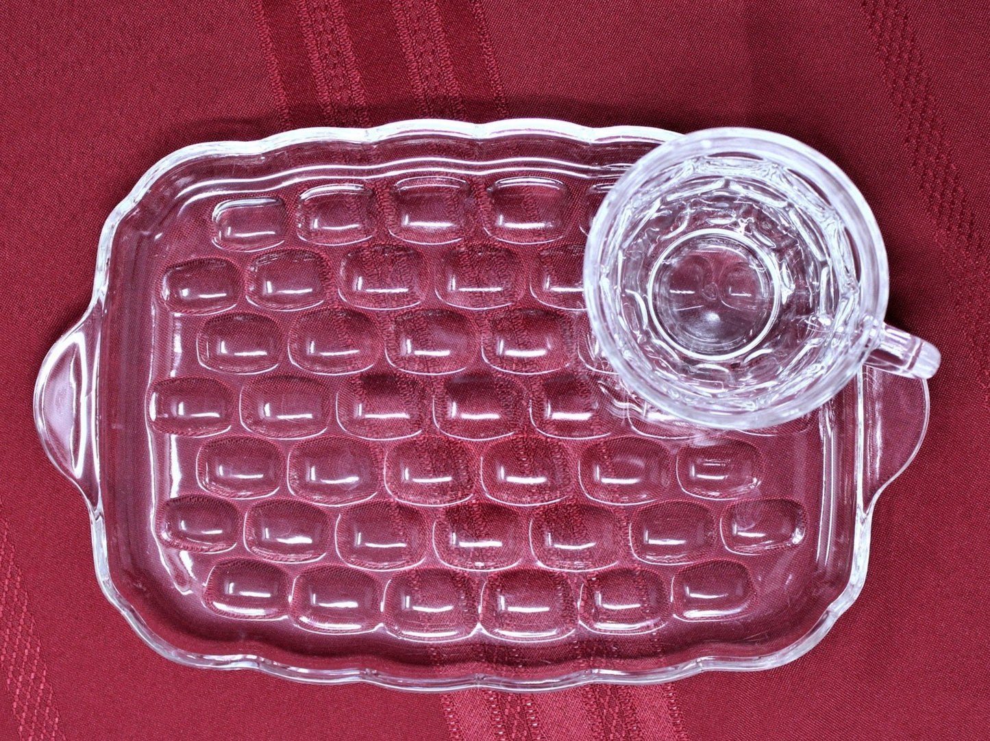 Snack Sets, Federal Glass, Yorktown / Colonial, Set of 4, Vintage