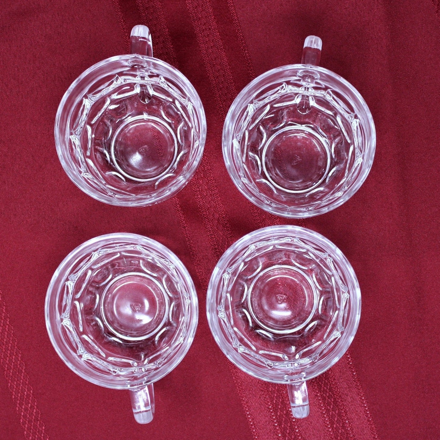 Snack Sets, Federal Glass, Yorktown / Colonial, Set of 4, Vintage