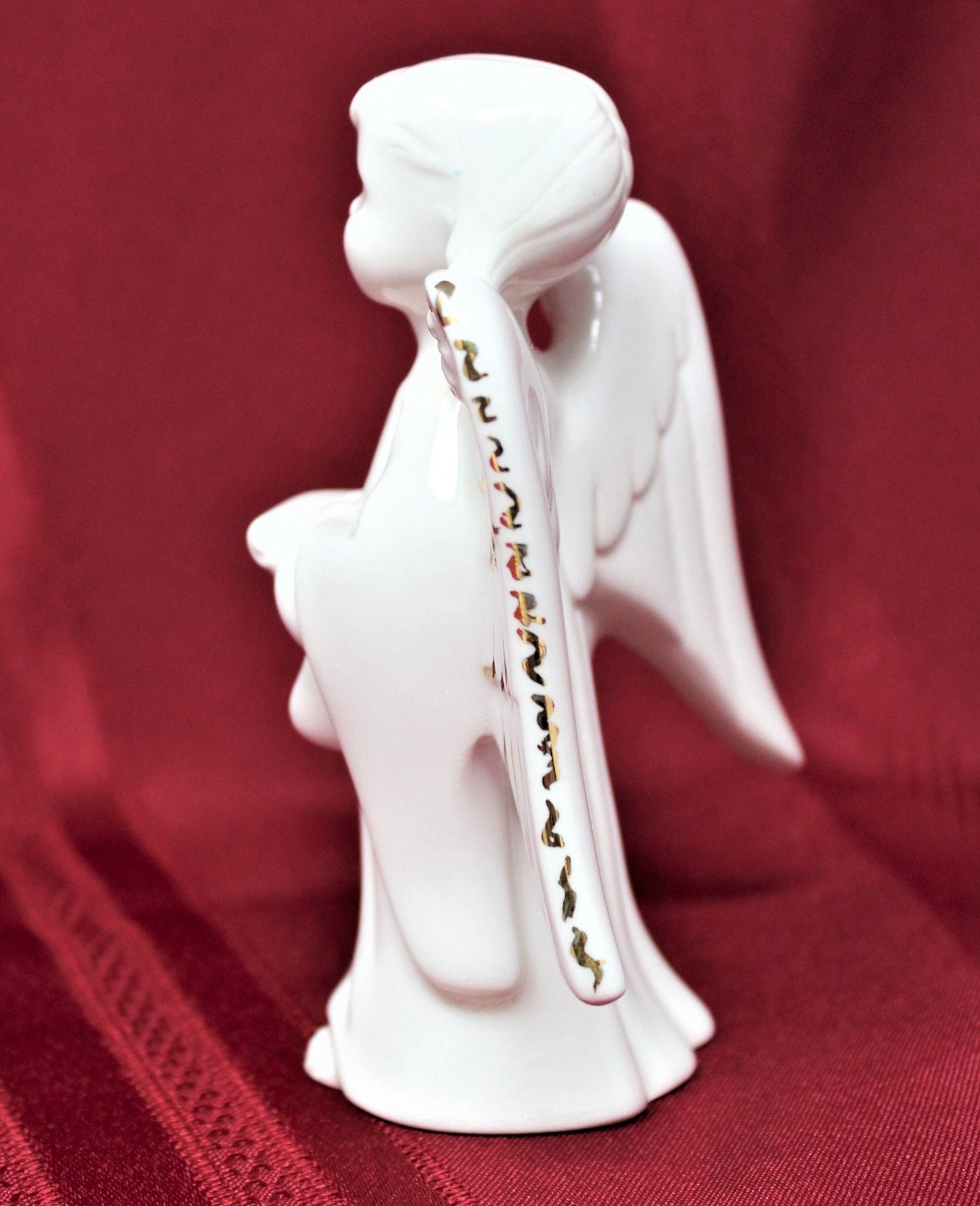 Figurine, Holland Mold, Choir Angel, White and Gold Porcelain, Vintage