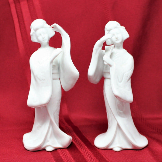 Figurine, HomCo, Geishas #1443, Set of 2, Porcelain Vintage