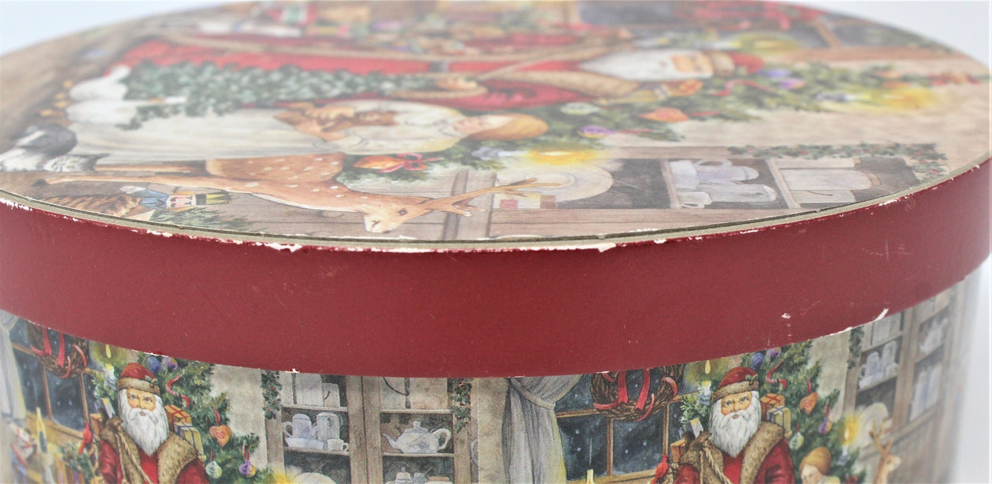 Box, Gift Box / Storage Box, Christmas Victorian St. Nicholas, Oval Cardboard, SOLD