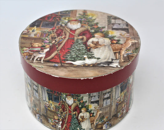 Box, Gift Box / Storage Box, Christmas Victorian St. Nicholas, Oval Cardboard, SOLD