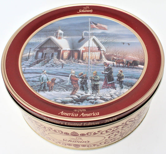 Tins, Gift Tin / Cookie Tin, Schwan's, America America, Terry Redlin, 2005