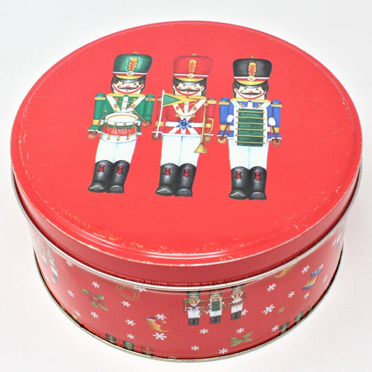 Tins, Gift Tin / Cookie Tin, Christmas Toy Soldiers, Round, Vintage
