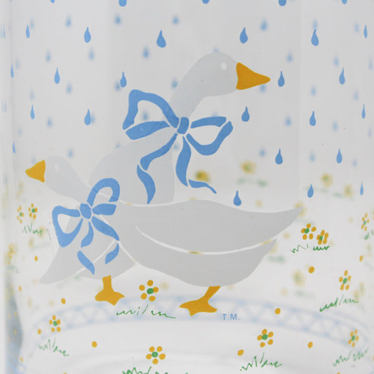 Canister, Anchor Hocking, Glass Apothecary Jar with Lid, Country Geese, Vintage