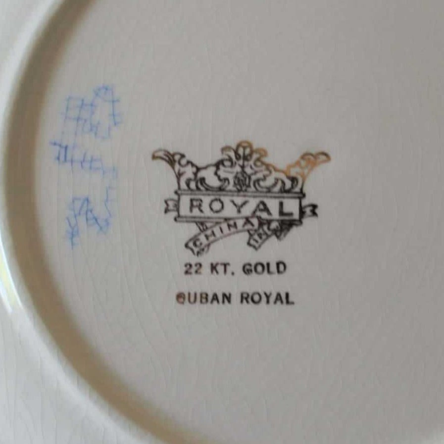 Dessert / Salad Plate, Royal China, Quban Royal, 22K Gold, Vintage
