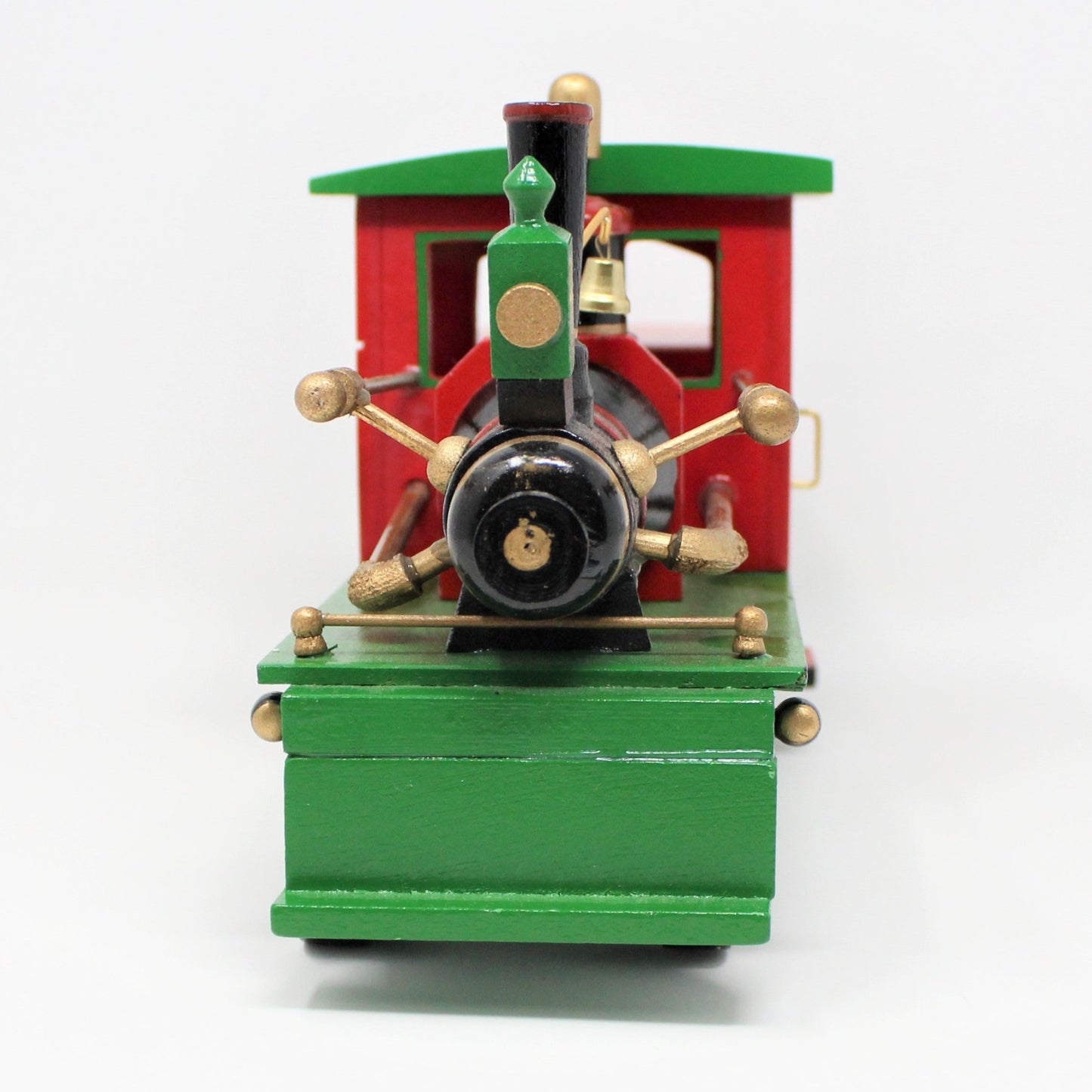 Train, Roman Inc, Christmas Train Locomotive, Musical with Smoke, Wooden, Vintage 12"