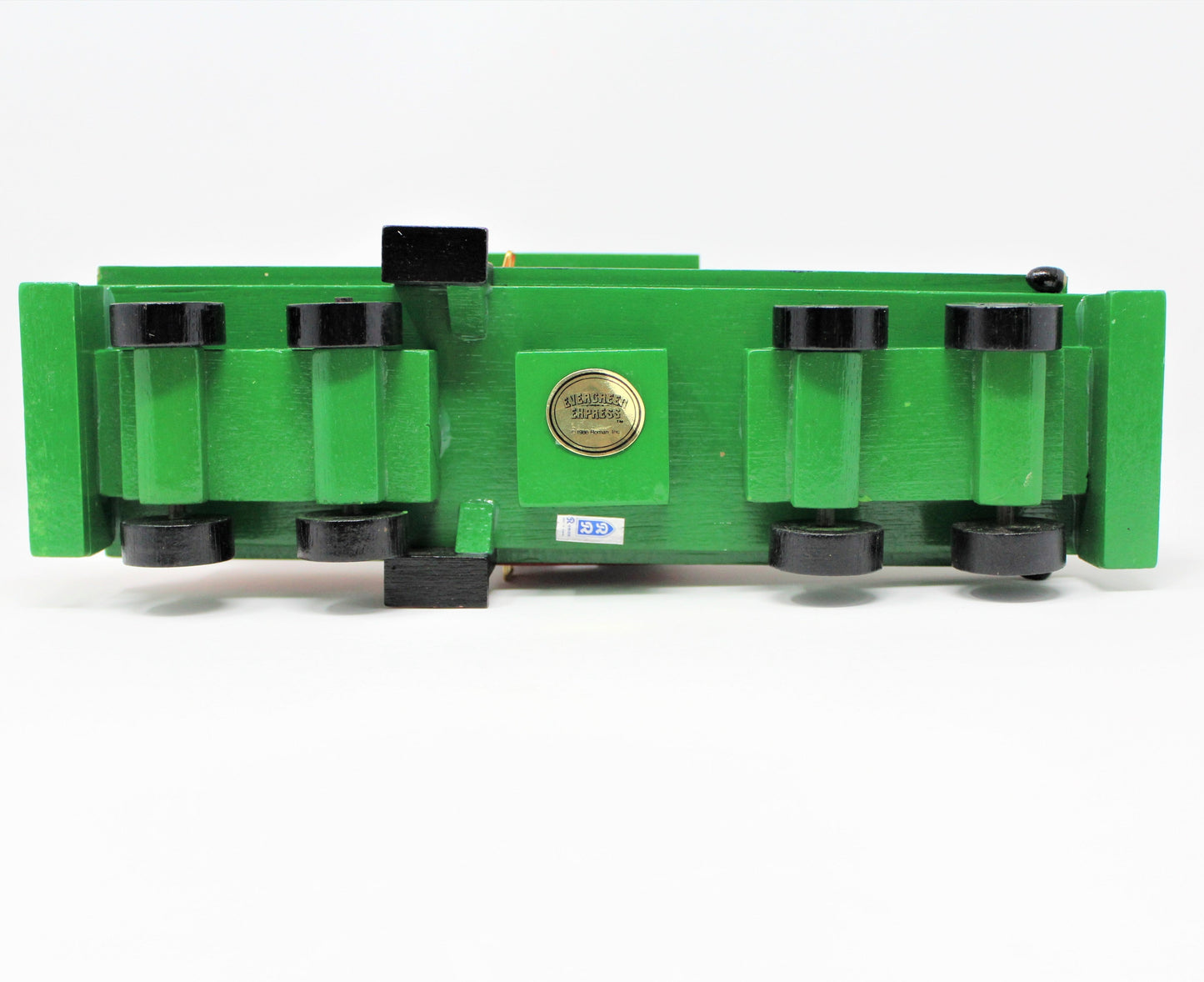 Train, Roman Inc, Christmas Train Locomotive, Musical with Smoke, Wooden, Vintage 12"