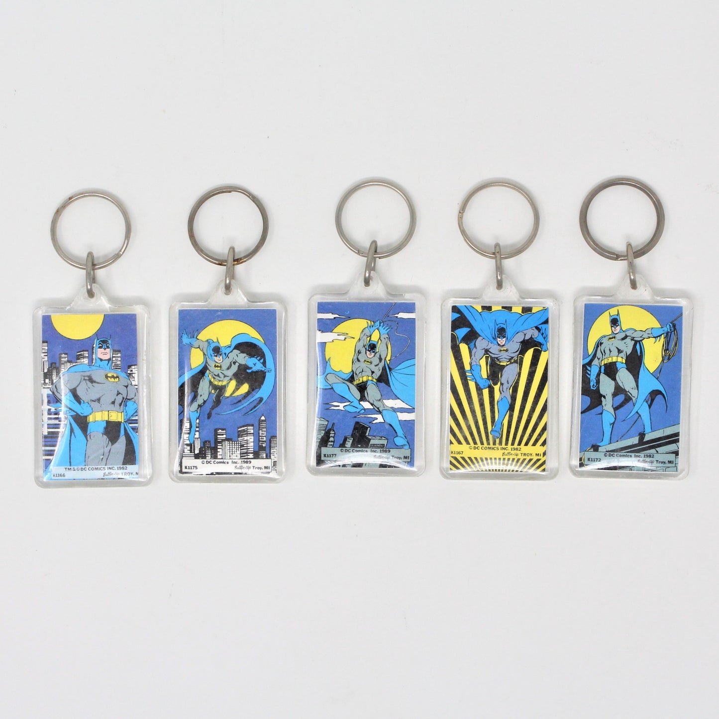 Keychain, DC Comics, Batman over Gotham City, Acrylic Key Chain 1989, Vintage, NOS RARE