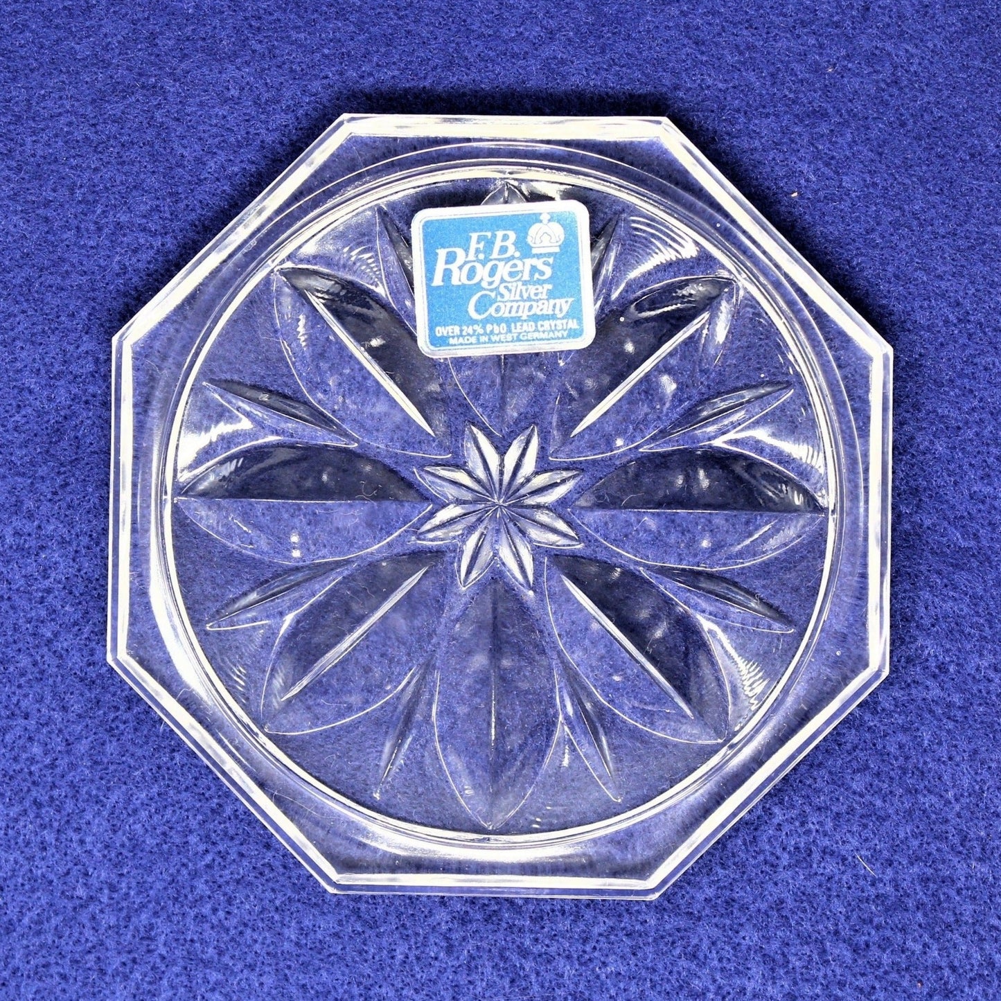 Coasters, F.B. Rogers, Crystal Wine Glass Size, Floral, Set of 6, Vintage