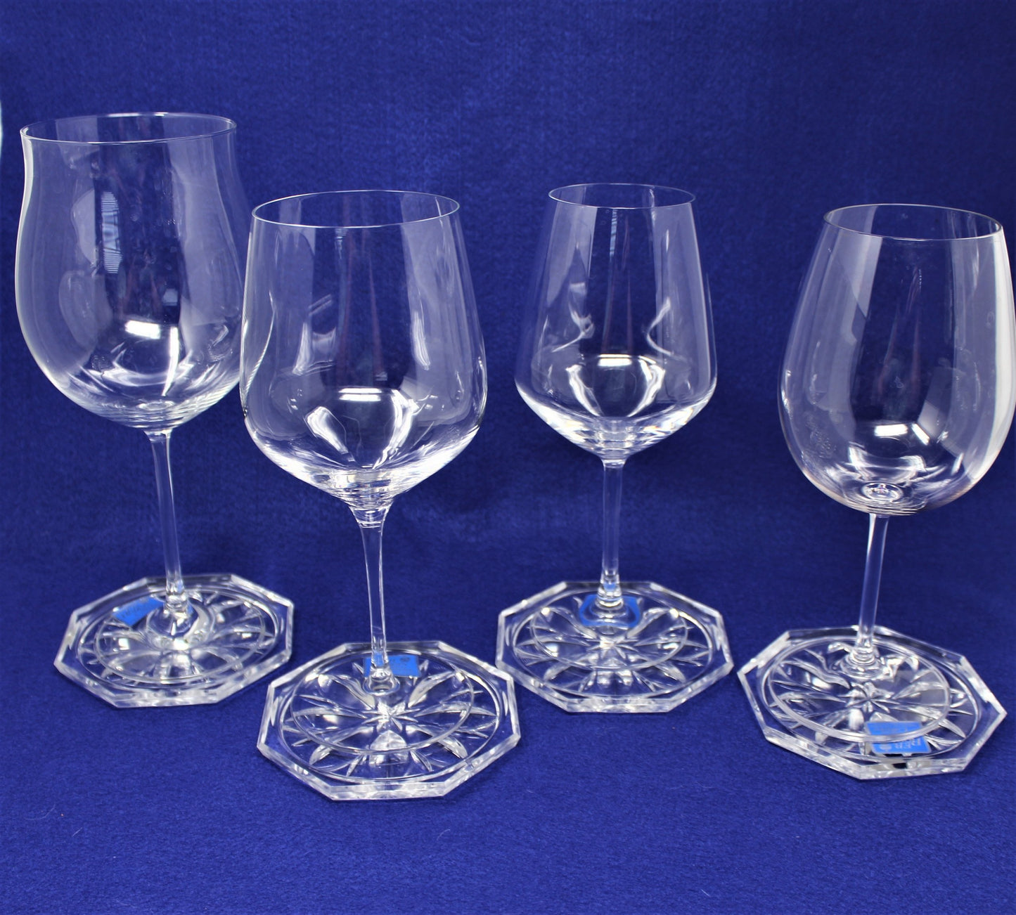 Coasters, F.B. Rogers, Crystal Wine Glass Size, Floral, Set of 6, Vintage