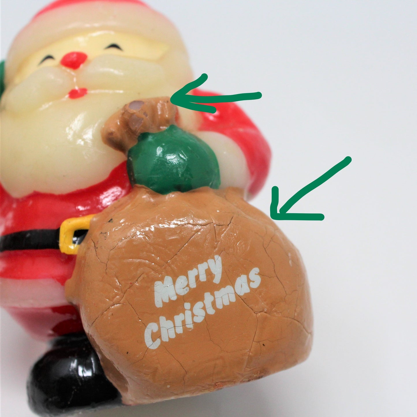 Candle, Russ Berrie, Figural Santa Shaped Christmas Candle, Vintage