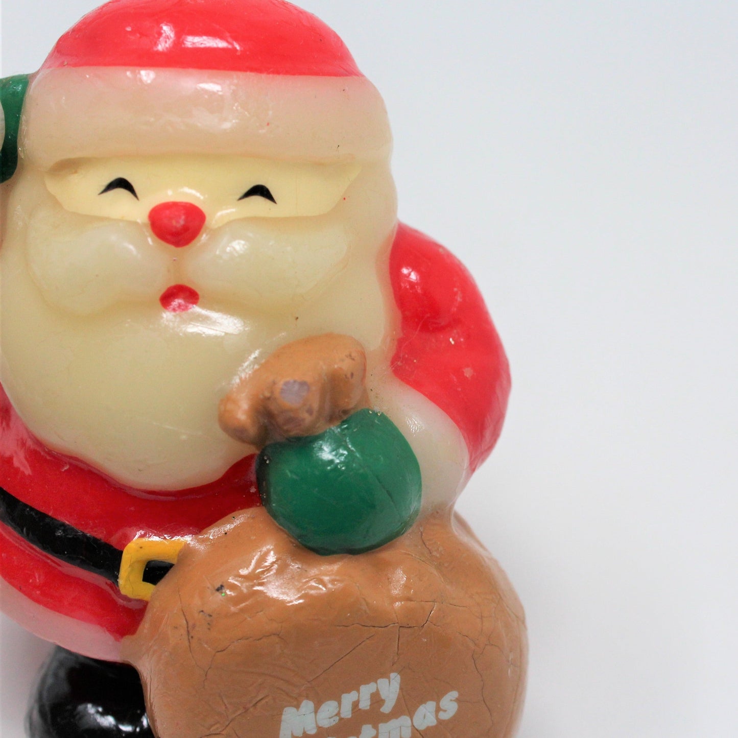 Candle, Russ Berrie, Figural Santa Shaped Christmas Candle, Vintage