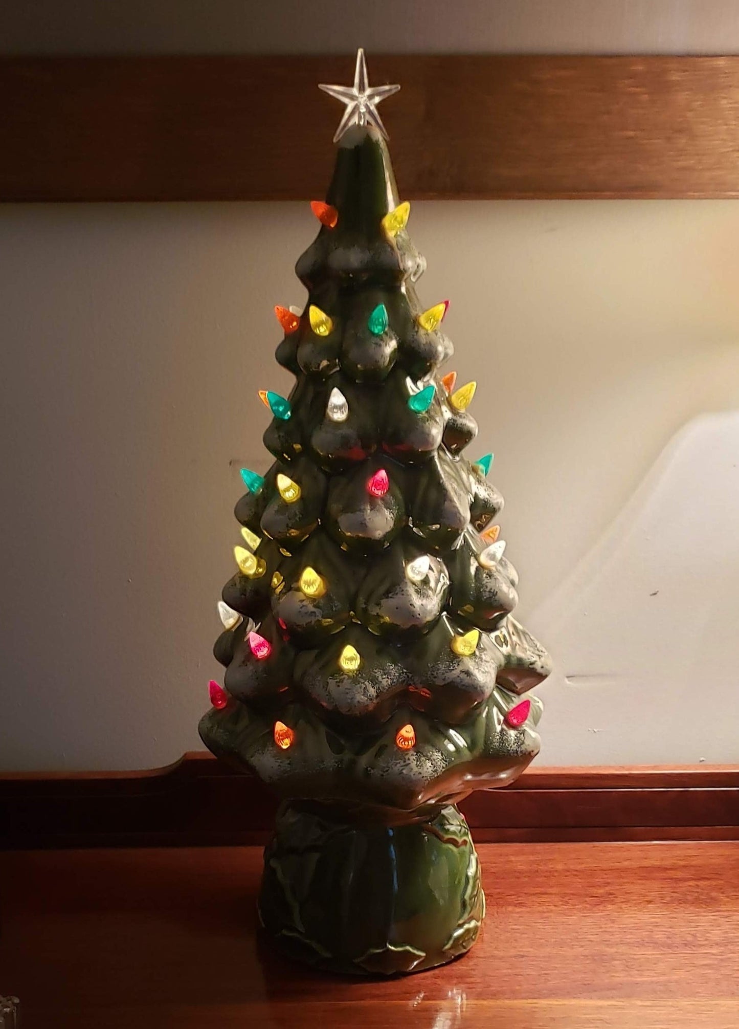 Christmas Tree, Lighted Ceramic Christmas Tree, Original Box, Vintage 17.5"