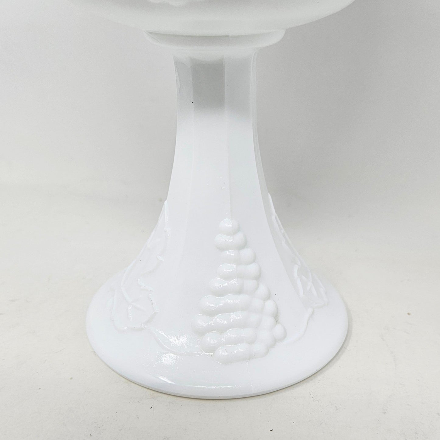 Compote / Wedding Bowl with Lid, Colony Harvest Milk Glass, Embossed Grapes, Vintage