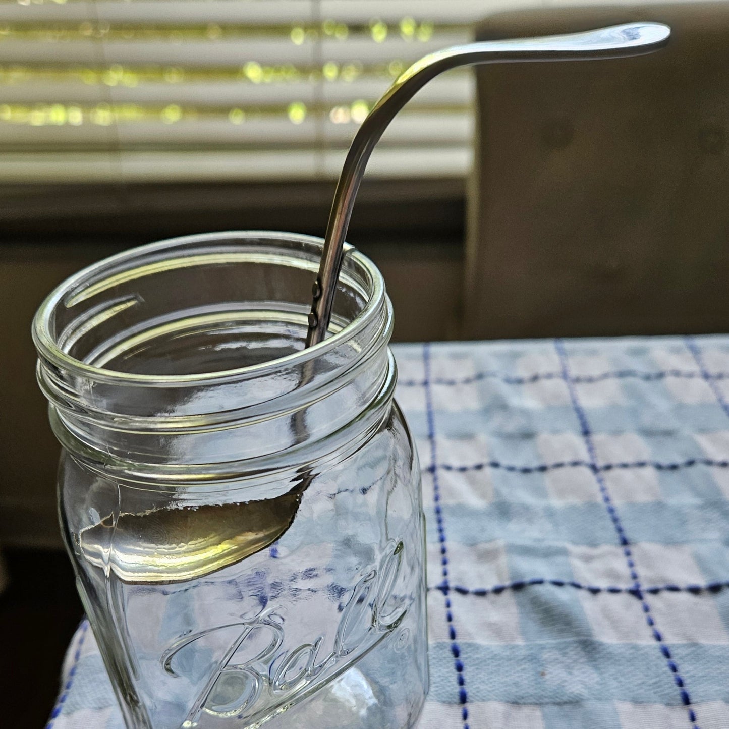 Serving Spoon, Mustard / Condiment Spoon, Curved with Hook, Silver Plate, Vintage
