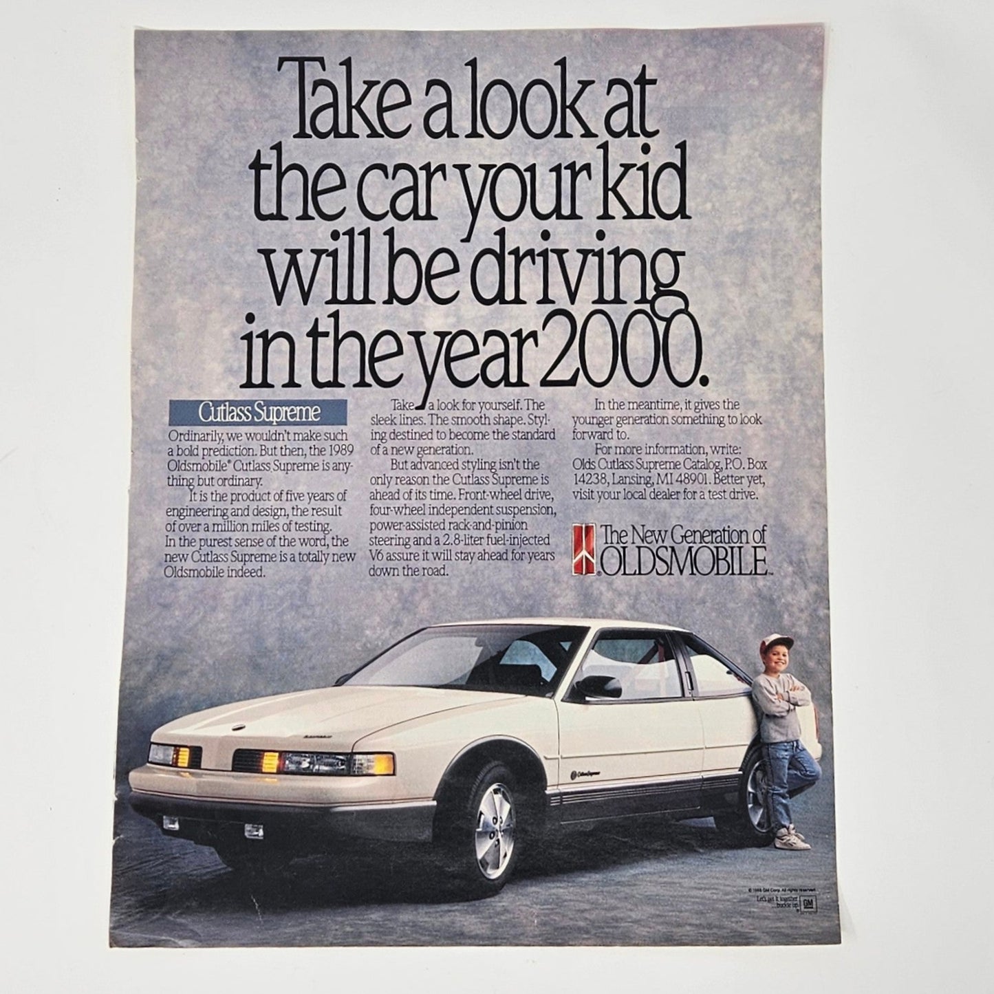 Advertisement, Oldsmobile Cutlass Supreme, GM Original 1988 Magazine Ad, Vintage