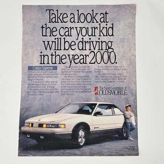 Advertisement, Oldsmobile Cutlass Supreme, GM Original 1988 Magazine Ad, Vintage