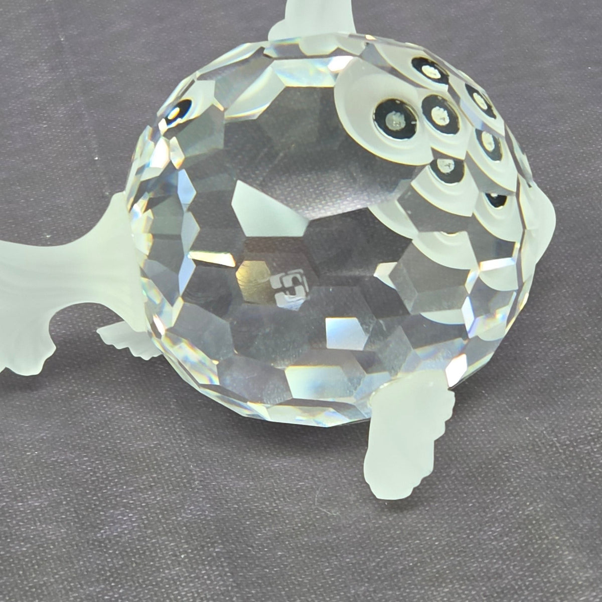 Sculpture, Art Glass, Swarovski Crystal Puffer Fish Figurine, Medium, Signed, Austria, Vintage 1987