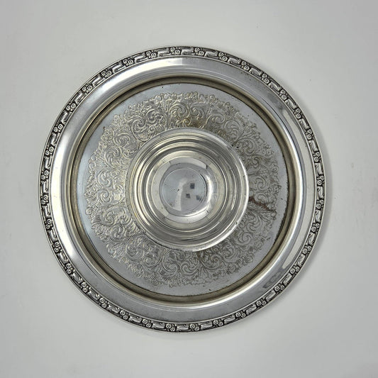 Chip & Dip Set, Oneida Silverplate, Park Lane Floral Design, Vintage 1970s