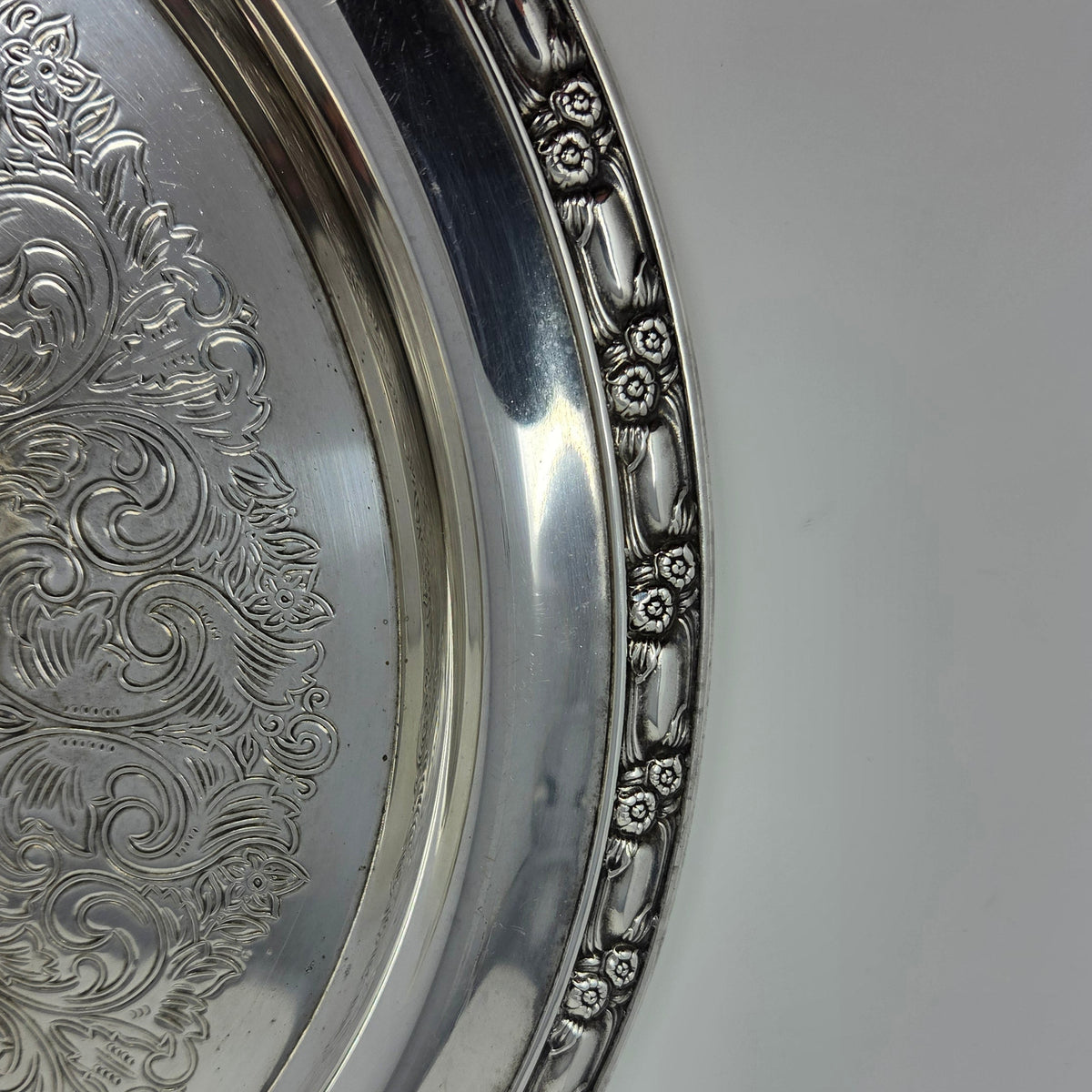 Chip & Dip Set, Oneida Silverplate, Park Lane Floral Design, Vintage 1970s