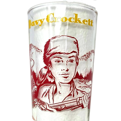 Juice Glasses: Davy Crockett The Backwoods Boy, Libbey Glass, Vintage 1950s