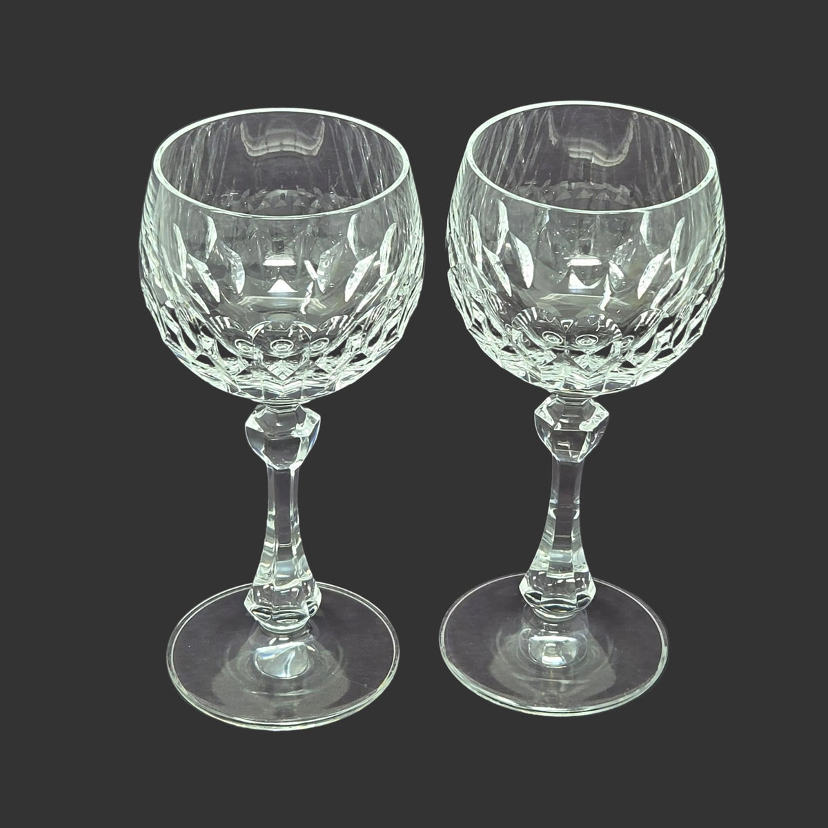 Wine Glasses: Claret, Christinenhutte Allegro, Set of 2, Germany, Vintage 1970s