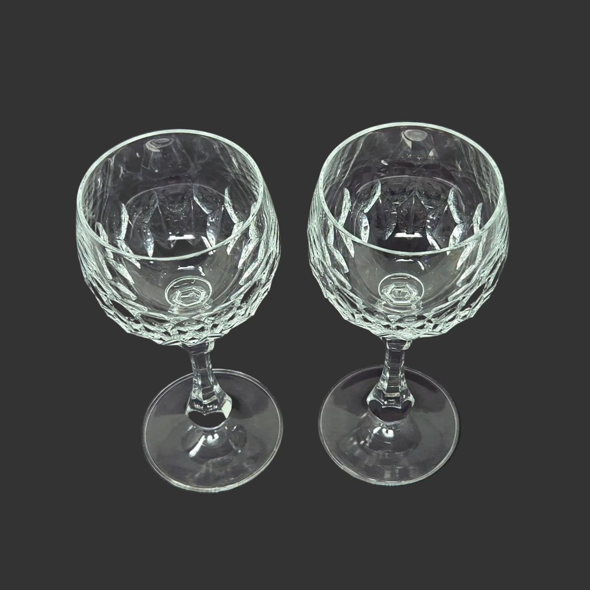 Wine Glasses: Claret, Christinenhutte Allegro, Set of 2, Germany, Vintage 1970s