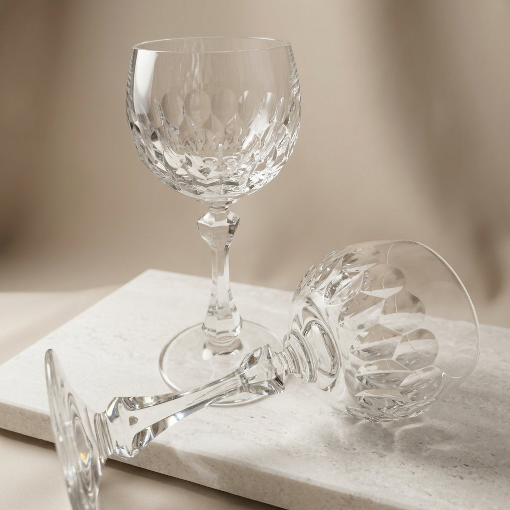 Wine Glasses: Claret, Christinenhutte Allegro, Set of 2, Germany, Vintage 1970s