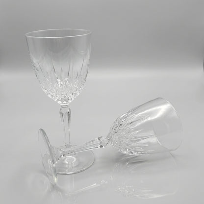 Wine Glasses: Cristal d'Arques-Durand Diamant, Faceted Stem, Set of 2, France, Vintage 1965