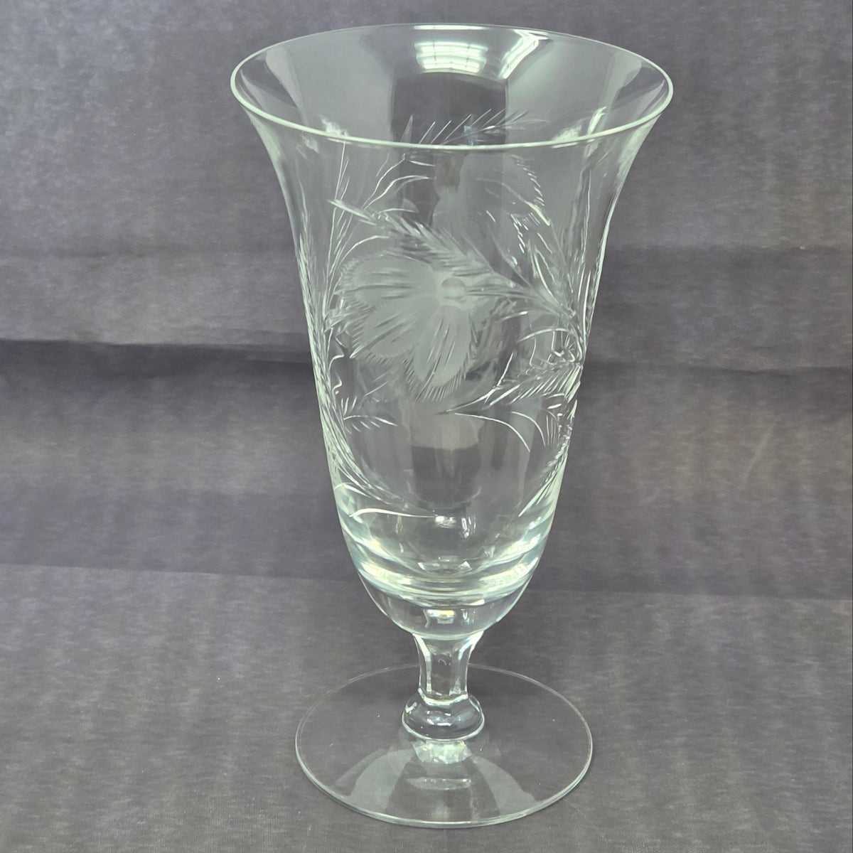 Iced Tea Glasses: Tiffin-Franciscan, Mystic, Floral Cut, Replacement Glass, Vintage 1950