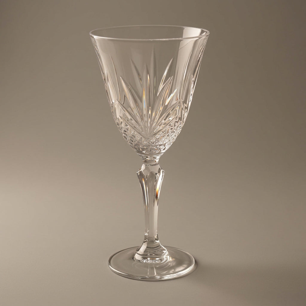 Water Goblets: Cristal de Flandre Salzburg, 24% Lead Crystal Glass, France, Replacement Vintage 1995