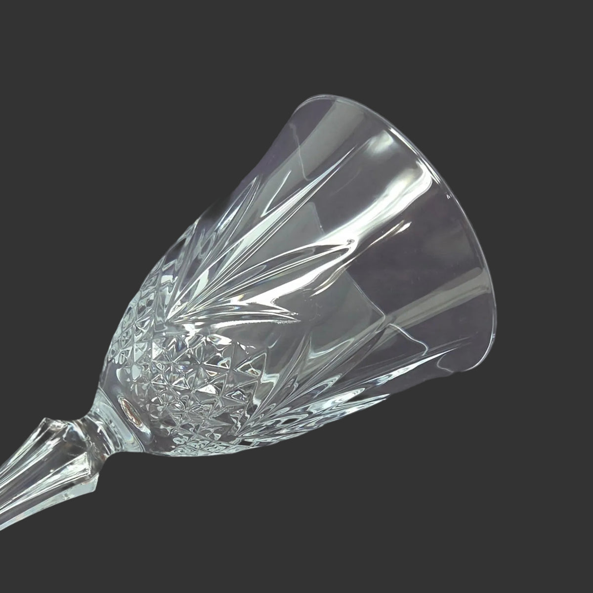 Water Goblets: Cristal de Flandre Salzburg, 24% Lead Crystal Glass, France, Replacement Vintage 1995