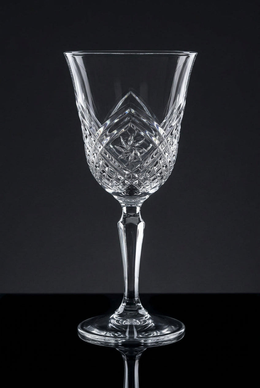 Water Goblets: Cristal D'Arques-Durand, Altesse, Blown Glass Crystal, France, Vintage 1980s, Replacement