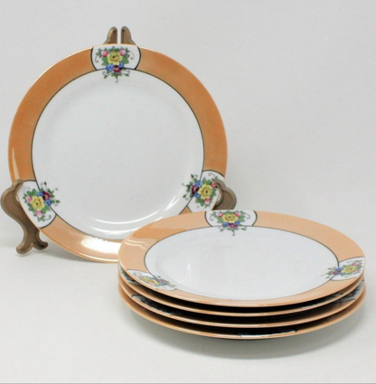 Dessert / Salad Plates, Noritake Morimura, Lusterware Hand Painted, Set of 5, Vintage